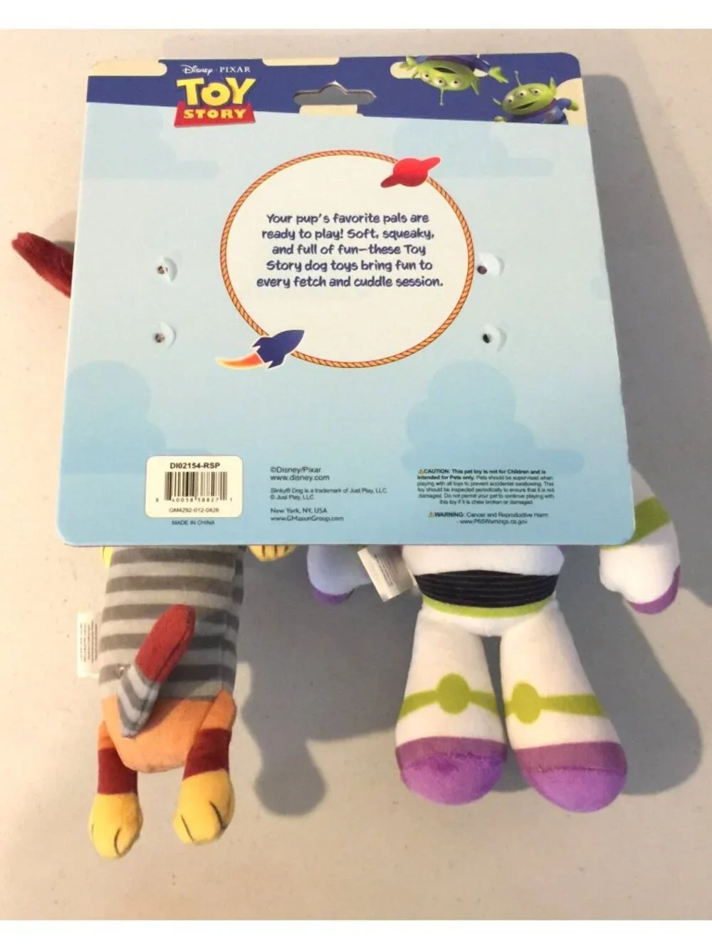 Disney Pixar TOY STORY Buzz Lightyear Slinky Dog Squeaky Crinkle  Plush Dog Toys